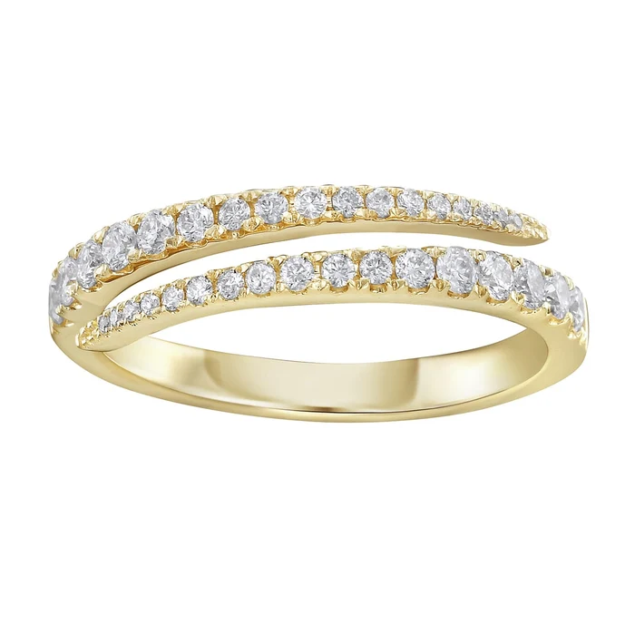 0.37ct Diamond Bypass Ring in 14K Yellow Gold