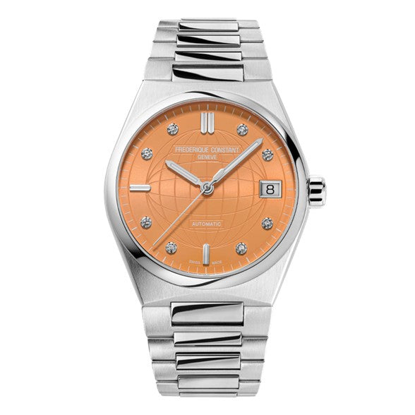 31mm Highlife Quartz Watch with Orange Dial in Stainless Steel, Bracelet