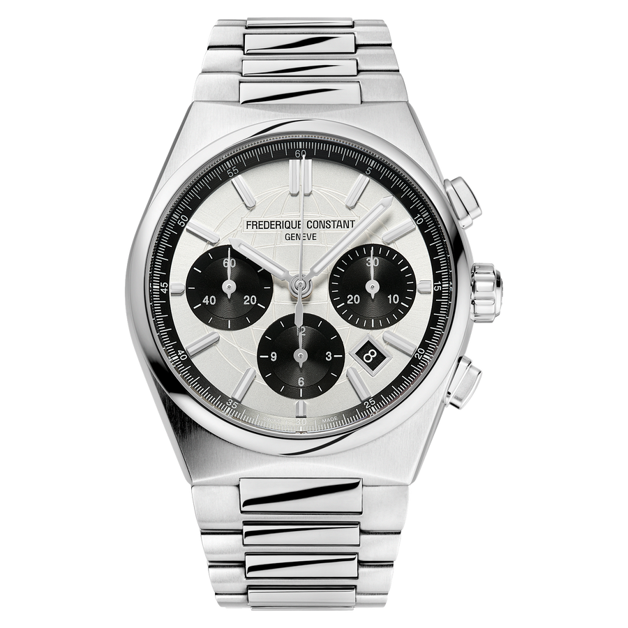 41mm Highlife Chronograph Automatic Watch with White Dial in Stainless Steel, Bracelet, LTD