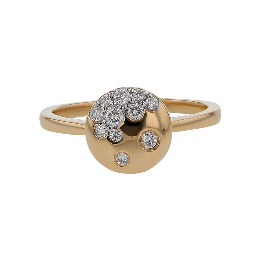 0.22ct Diamond Prong and Bezel Set Ring in 14K Yellow Gold, Size 6