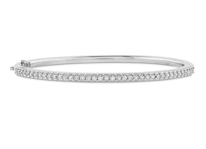 Classic 2.05-2.15ct Diamond Channel Set Bangle in 18K White Gold