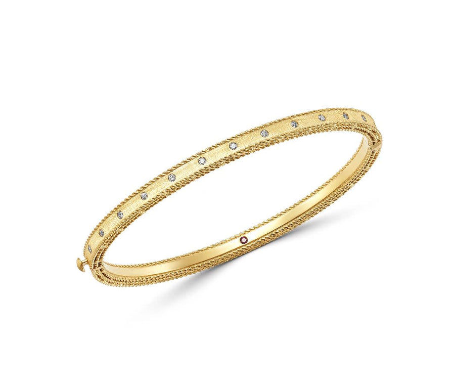 Princess 0.17ct Diamond Bangle Bracelet in 18K Yellow Gold