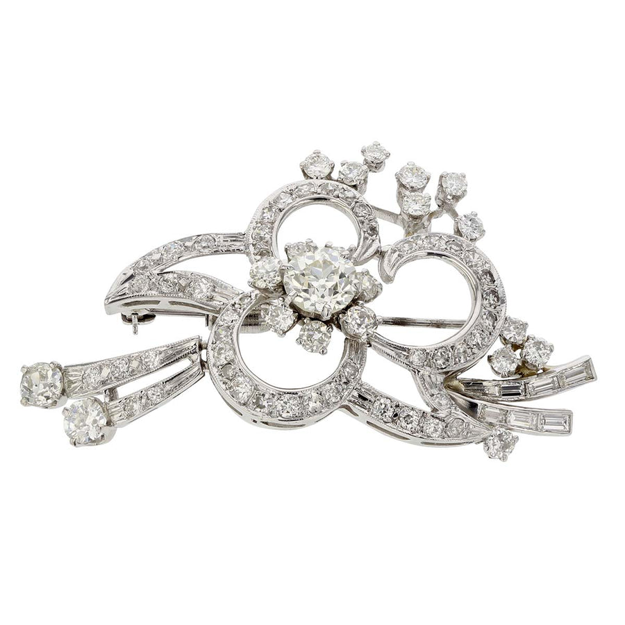 0.50ct Old European Cut & 2.91ct Diamond Pin in 14K White Gold