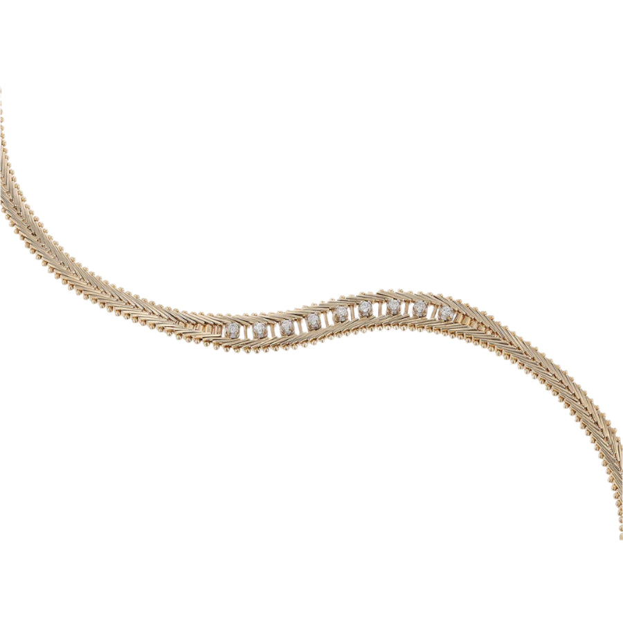0.23ct Diamond Tapered Bracelet in 14K Yellow Gold, 7.25"