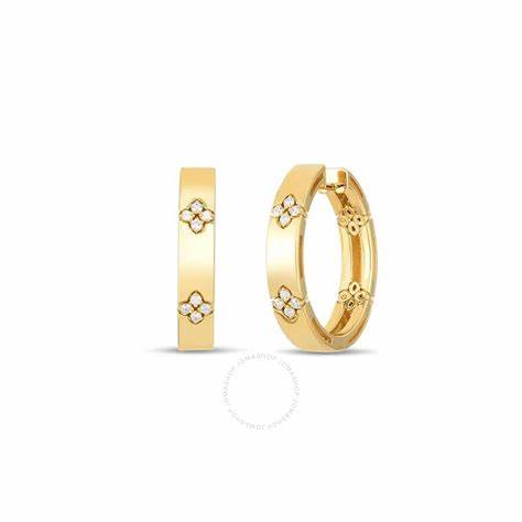 Love in Verona 0.12ct Diamond Hoop Earrings in 18K Yellow Gold