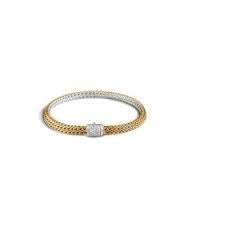 18K Gold Diamond Station Flexible Bracelet