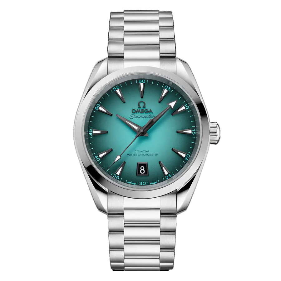38mm Seamaster Aqua Terra 150M Watch with Turquoise Dial in Stainless Steel, Bracelet