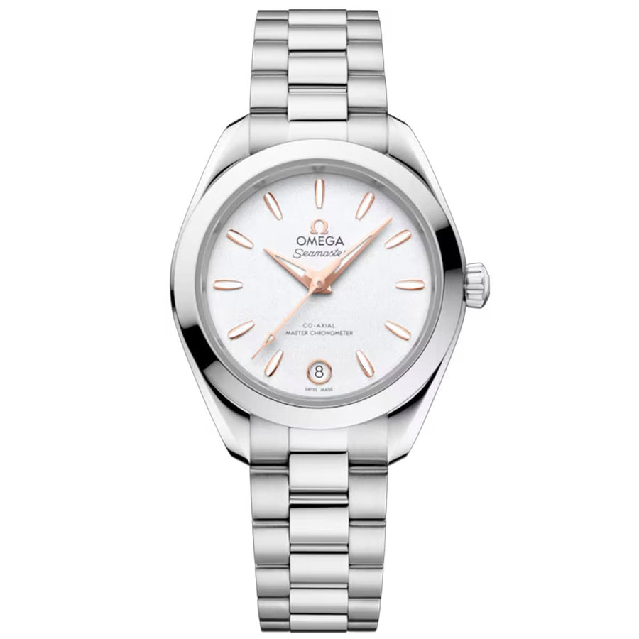 30mm Seamaster Aqua Terra Watch with Silver Dial in Stainless Steel, Bracelet