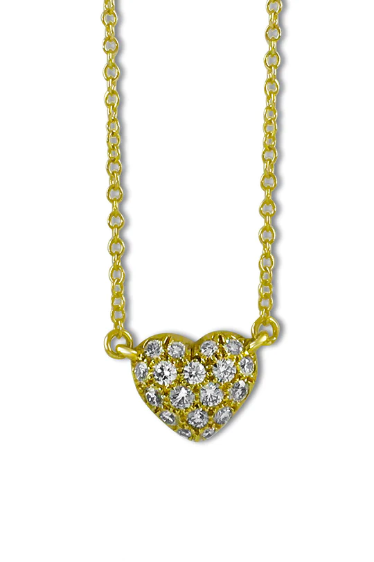 0.42ct Diamond Heart Necklace in 18K Yellow Gold, 16"