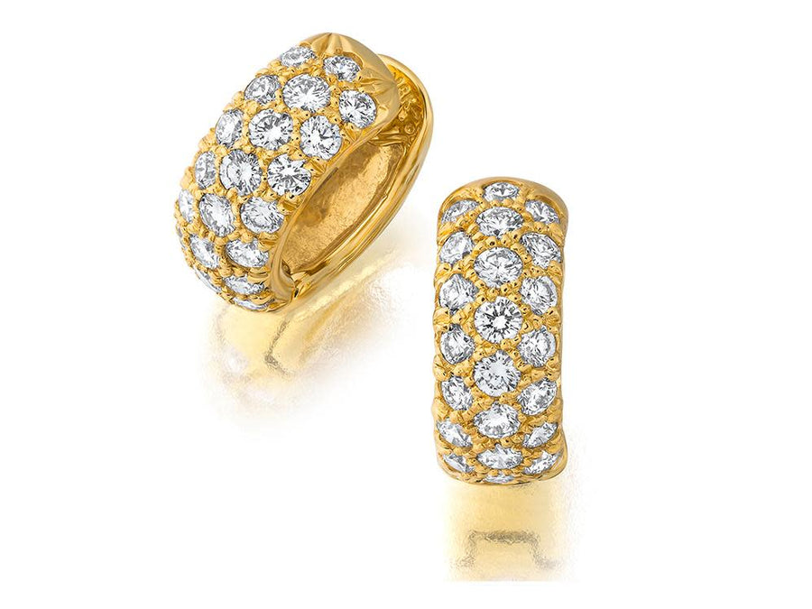 0.91ct Diamond Huggie Hoop Earrings in 18K Yellow Gold