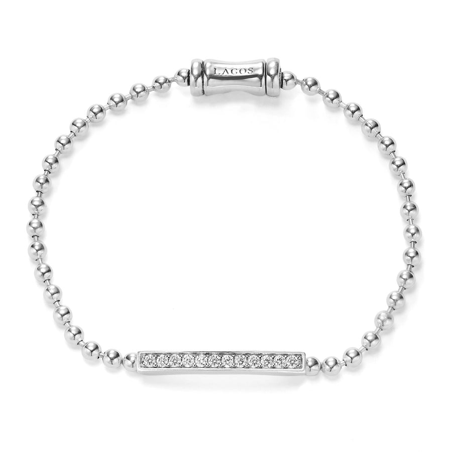 Caviar Spark 0.30ct Diamond Ball Chain Bracelet in Sterling Silver, Size 7