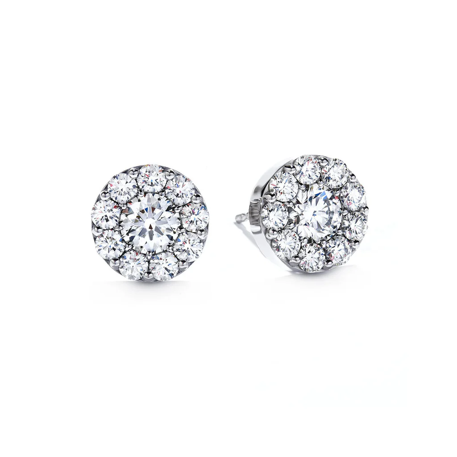Fulfillment 0.47-0.55ct Diamond IJ/VS-SI Halo Stud Earrings in 18K White Gold