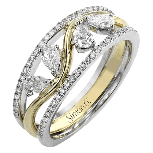 0.55ct Diamond Band in 18K White and Yellow Gold, Size 6.5