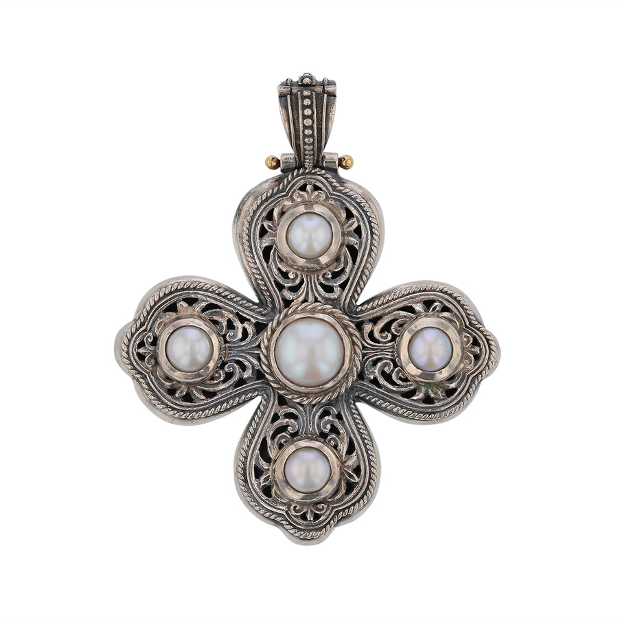 Konstantino Cultured Pearl Pendant in Sterling Silver and 18K Yellow Gold