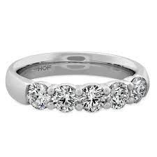Signature 5-Stone 0.46-0.56Ct Diamond Band in Platinum, size 6.5