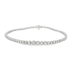 Temptation 1.49ct Diamond Graduated Line Bracelet in 18K White Gold