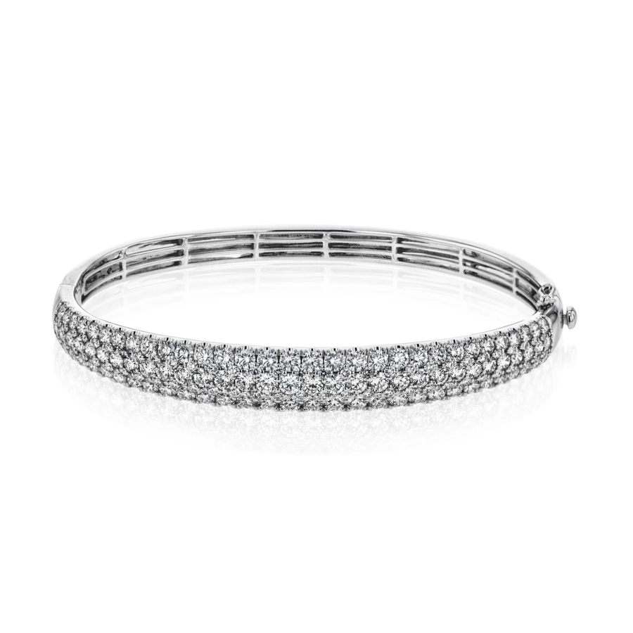 5.44ct Diamond Pavé Bangle Bracelet in 18K White Gold