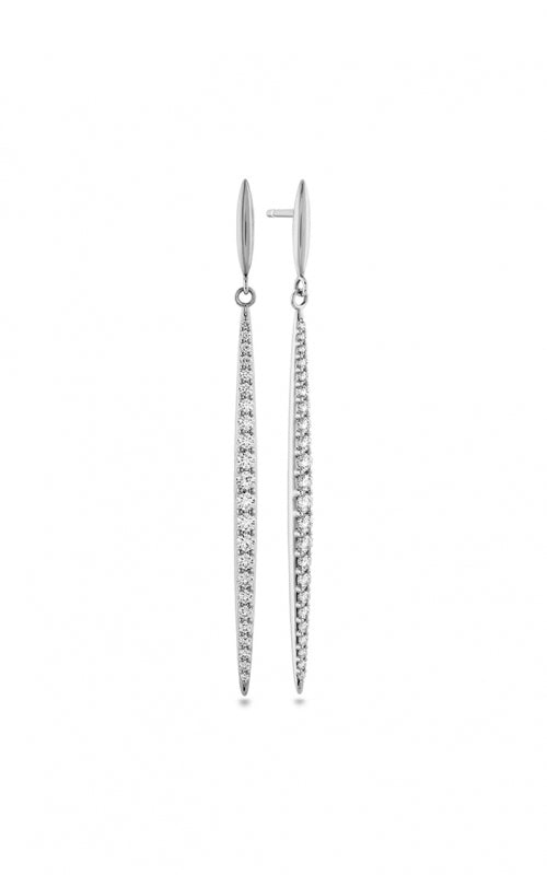 Classic 0.82-0.92ct Diamond Stiletto Drop Earrings in 18K White Gold