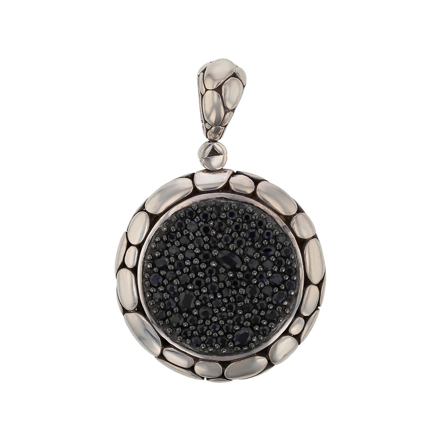 John Hardy Bali Blue Sapphire Disk Pendant in Sterling Silver