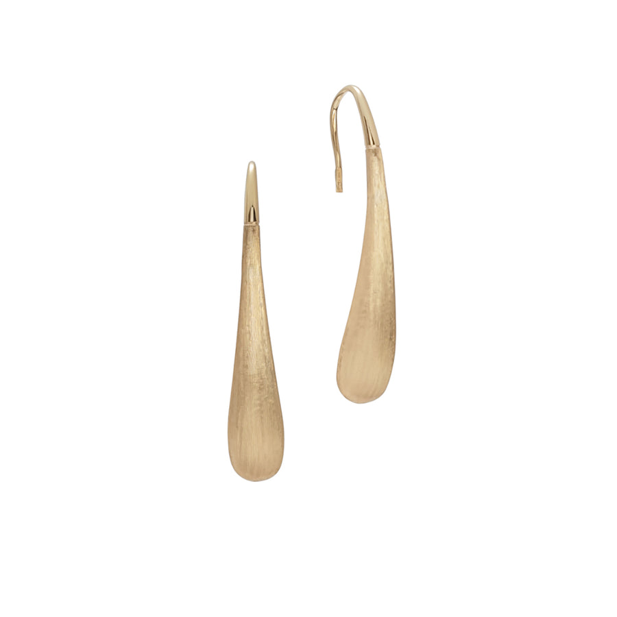 18K Yellow Gold Small Modern Teardrop Earrings