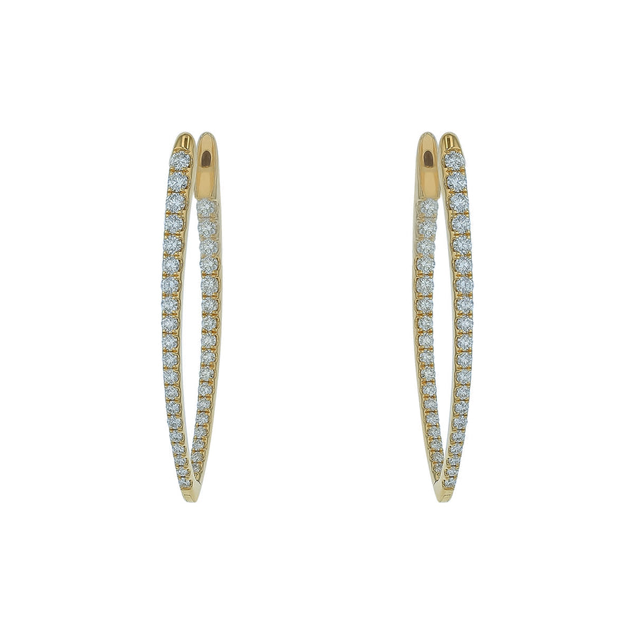 Imperial 1.60-1.68ct Diamond Hoop Earrings in 18K Yellow Gold