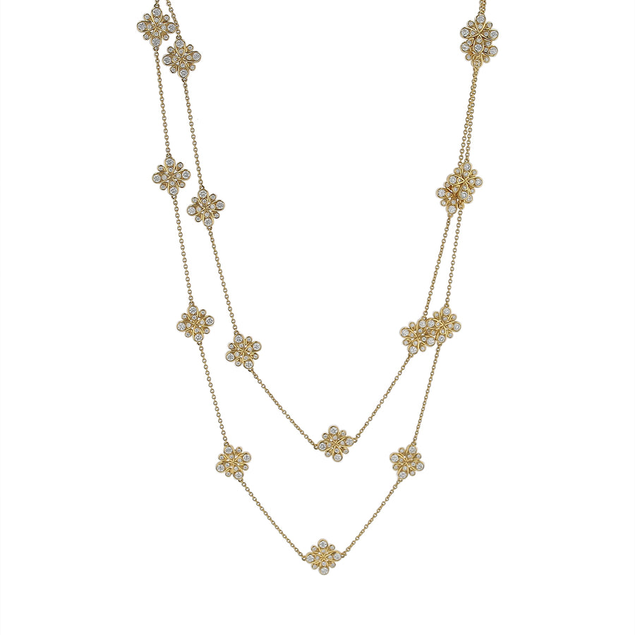 Scallop Jubilee Diamond Station Necklace in 18K Yellow Gold, 36in