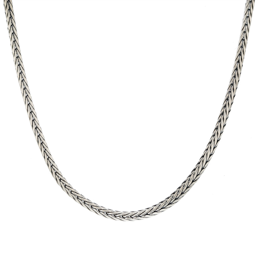 King Baby 3.5mm Interwoven Chain Necklace in Sterling Silver, 20.5"