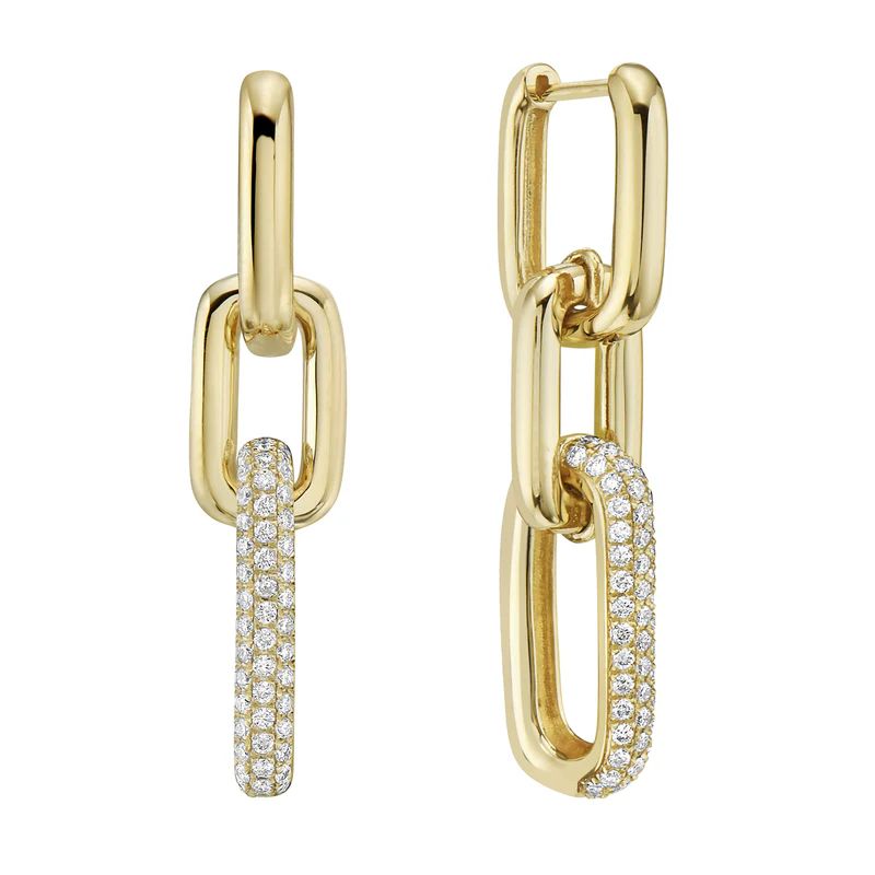 0.52ct Diamond Convertible Drop Earrings in 14K Yellow Gold