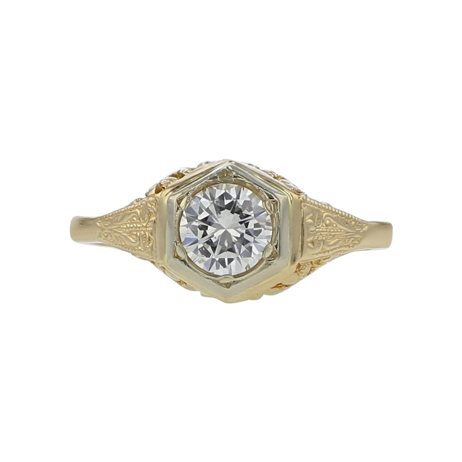 0.40ct Fair Cut Diamond Ring in 14K Yellow Gold, size 5