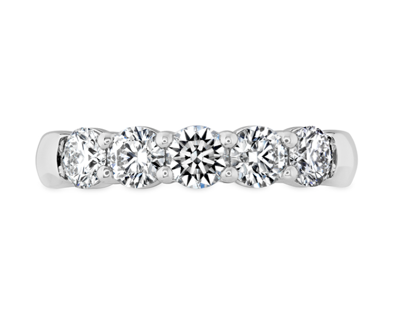 Signature 5-Stone 1.00-1.10Ct Diamond Band in Platinum, size 6.5