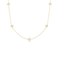 Love by the Inch 0.22Ct Diamond Station Necklace in 18K Yellow Gold, 18in