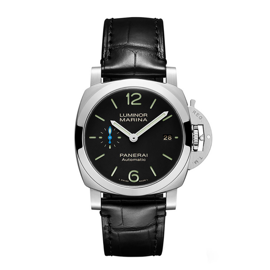 40mm Stainless Steel Luminor Quaranta Black Dial Strap