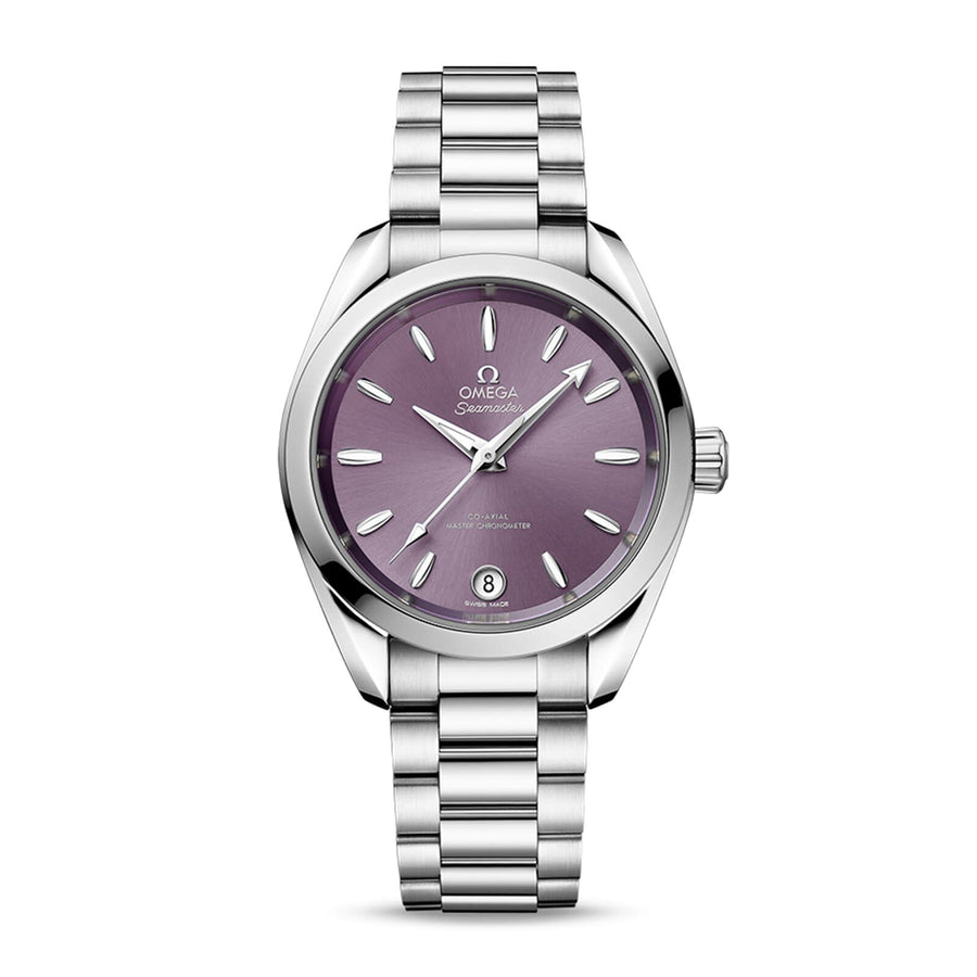 30mm Seamaster Aqua Terra Watch with Purple Dial in Stainless Steel, Bracelet
