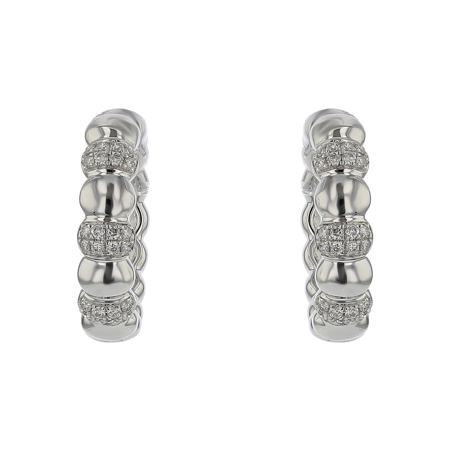 0.24ct Diamond Prong Set Hoop Earrings in 14K White Gold