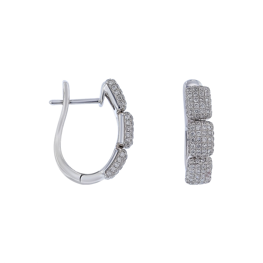 0.67ct Diamond Hoop Earrings in 14K White Gold