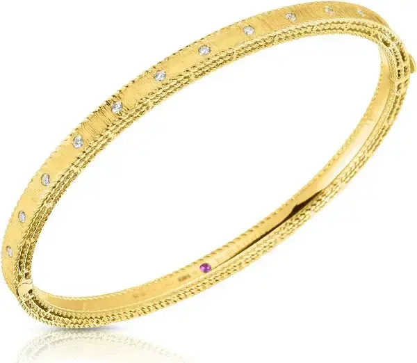 Princess 0.17ct Diamond Bangle Bracelet in 18K Yellow Gold