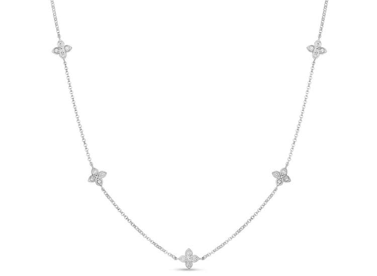 Love by the Inch 0.22ct Diamond Necklace in 18K White Gold, 14- 17" chain