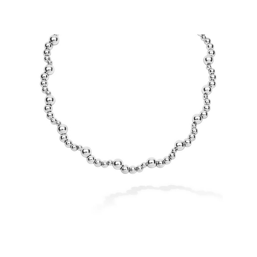 Caviar Bubbly 8mm Necklace in Sterling Silver, 16"