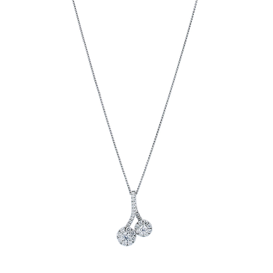 0.92ct Diamond Pendant in 18K White Gold, 19" chain