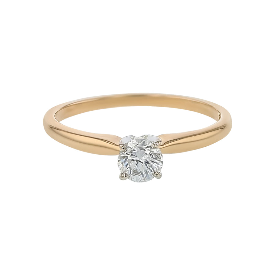 0.27ct Diamond Solitaire Ring in 14K Yellow and White Gold