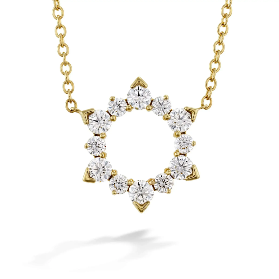 Aerial Eclipse 0.45-0.55ct Diamond Necklace in 18K Yellow Gold, 18"