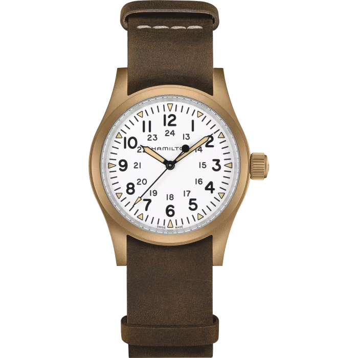 38mm Khaki Field Mechanical White Dial Watch