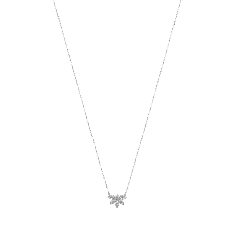 Aerial 0.60-0.70ct Diamond Sunburst Necklace in 18K White Gold, 18"