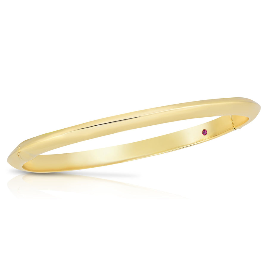 Knife Edge Hinged Bangle Bracelet in 18K Yellow Gold