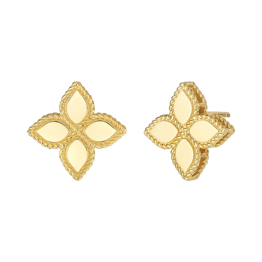 Princess Flower Earrings in 18K Yellow Gold, Medium