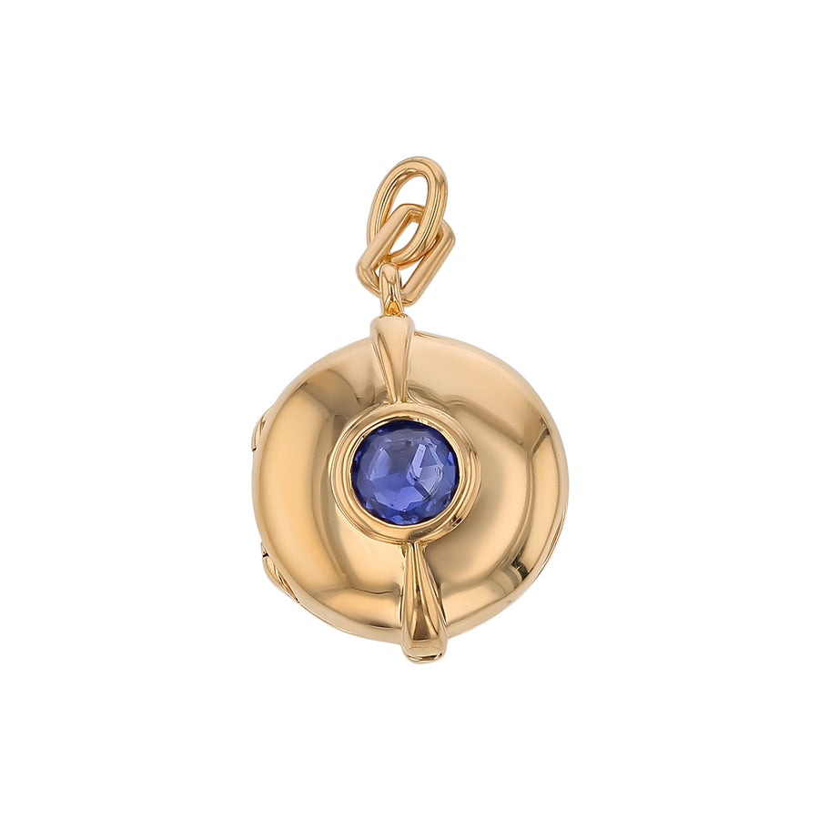 Monica Rich Kosann Rose Cut Sapphire Locket in 18K Yellow Gold