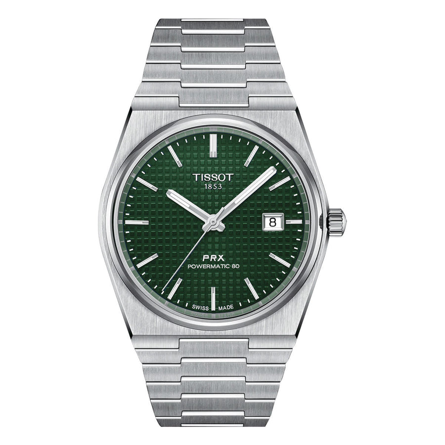 40mm PRX Powermatic 80 Watch with Green Dial in Stainless Steel, Bracelet