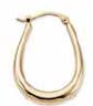 U Shaped Oval Hoop Earrings in 14K Yellow Gold