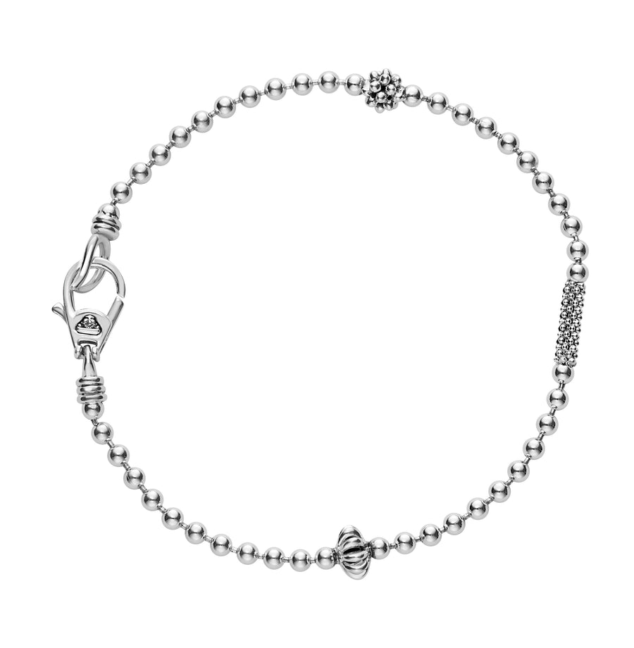 Caviar Icon 2.5mm Beaded Chain Bracelet in Sterling Silver, size 7