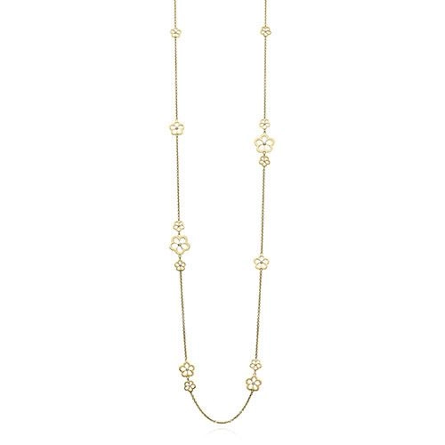 0.29Ct Diamond Daisy Necklace in 18k Yellow Gold, 34inch